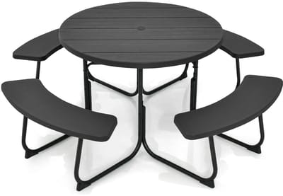 Picknicktafel - Kinderen - Tuintafel - Multifunctionele Picknick tafel - Speeltafel - Geschikt voor Buiten - Zwart