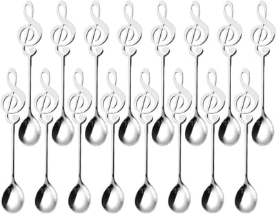 Koffielepels Muzieknoten RVS Dessertlepels Decoratief Muzikanten Geschenken Koffie Thee Dessert 16 stuks