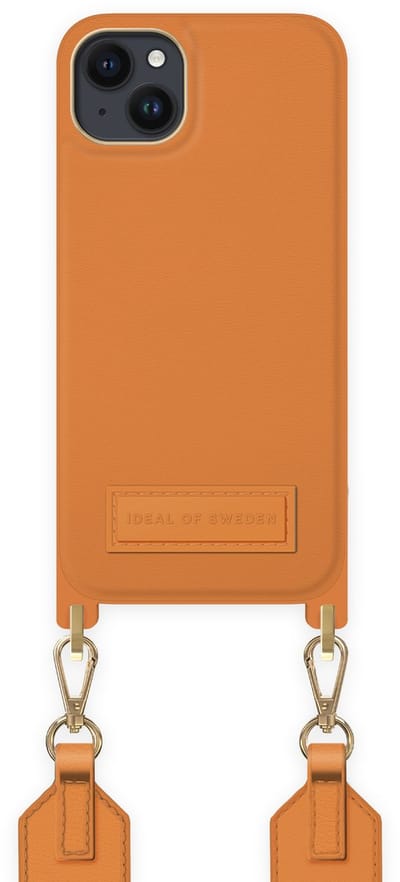 ideal of sweden athena necklace case geschikt voor Apple iphone 14 plus orange sorbet