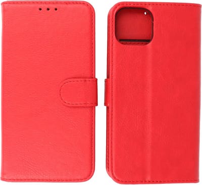 iPhone 15 Hoesje Book Case Telefoonhoesje Rood