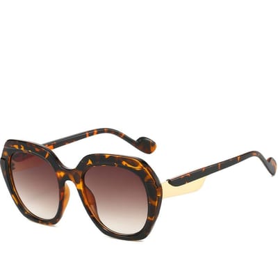 Nouvelles Lunettes de Soleil Ovales Dégradé Léopard Rétro pour Femmes Cadre de Couleur Luxe Design Tendance Mode Lunettes de Soleil pour Hommes UV400 as  picture