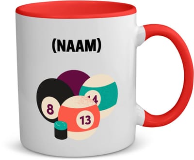 Akyol - biljart met eigen naam koffiemok - theemok - rood - Biljart - biljarter - sport - 350 ML inhoud