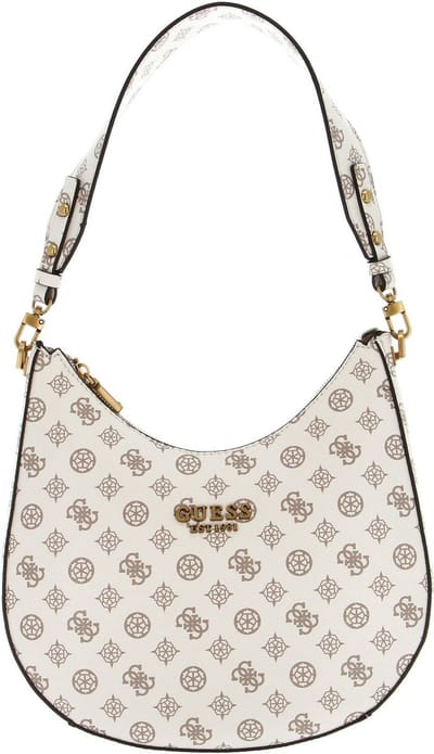 GUESS Schoudertas Fynna Hobo Cream Logo Crème