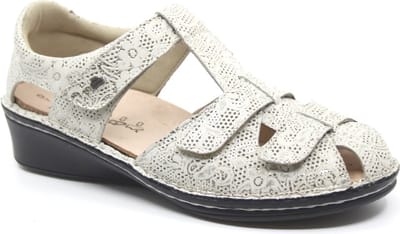Finn Comfort, FUNEN, 02666-595481, Champagne kleurige dames sandalen wijdte F