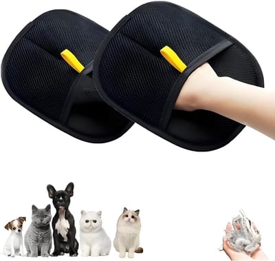 EXCITAT Huisdierhaar verwijderaar - Pet Grooming Gloves - Dubbelzijdig antistatisch - Herbruikbaar - Voor katten en honden, wassen, ontharing en vachtverzorging - Verpakking van 2