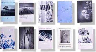 10 Cards & Crafts Condoleance kaarten - Gecondoleerd / met Oprechte Deelneming / Sterkte - 16x11cm