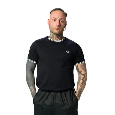 T-shirt met dubbele streep Fred Perry