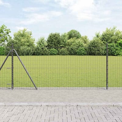 vidaXL - Euro-hek - met - betonnen - voetstuk - 10 - x - 0,8 - m - PVC-Coated - Staal - Mesh