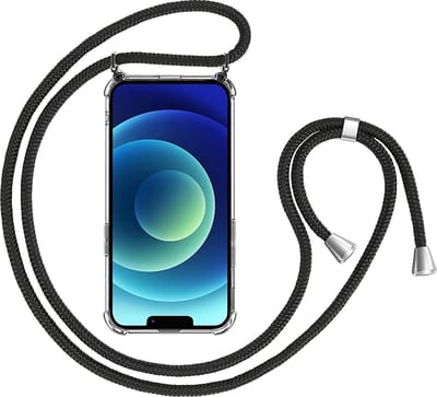 HB Hoesje Geschikt voor Apple iPhone 14 - Transparant - Siliconen Back Cover met Koord - Telefoonhoesje met Koord - Crossbody Lanyard Cord Case