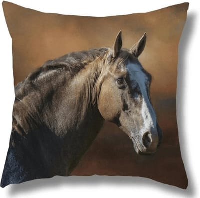 Sierkussen Paard Cadeau Paardenmeisje, 45 x 45 cm.