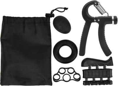 Grip Krachttrainer - Handgrip Versterker - Oefenen Onderarmen - Verstelbare Weerstand - 5-60 kg - Zwart