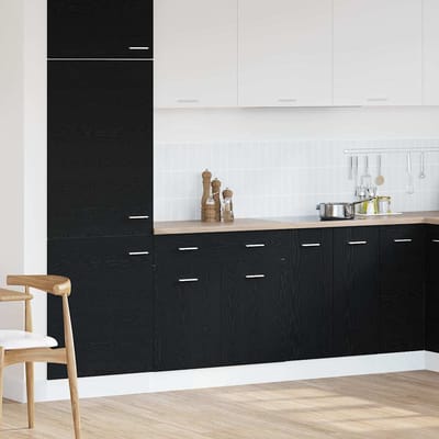 vidaXL - Hangkast - Zwart - eiken - 80 - x - 46 - x - 81,5 - cm - Bewerkt - hout