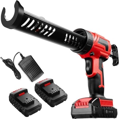 Elektrisch Kitpistool - Accu Kitpistool Kitspuit - Nauwkeurig Afdichten - Variabele Snelheidsregeling - 300ml Cartridges - Zwart Rood