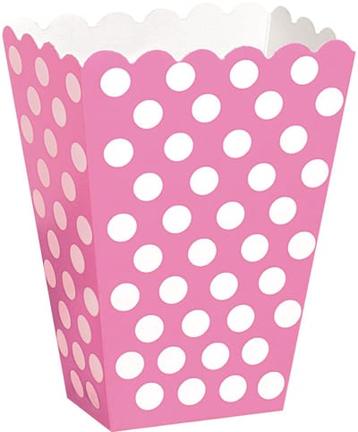 Haza Original Feestdoosjes Polkastip Roze 14 X 9 Cm 8 Stuks