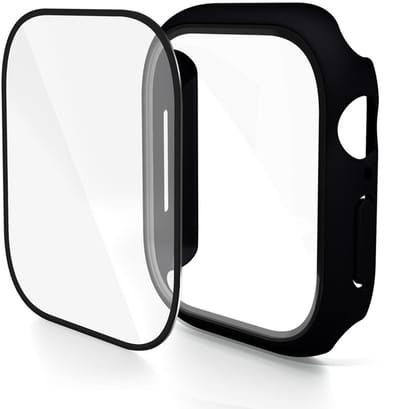 Screenprotector case - geschikt voor Apple Watch 10 / 11 42mm - full cover hoesje - gehard glas - 42 mm - volledige bescherming - zwart
