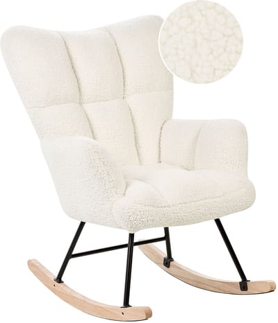 OULU - Schommelstoel - Wit - Bouclé