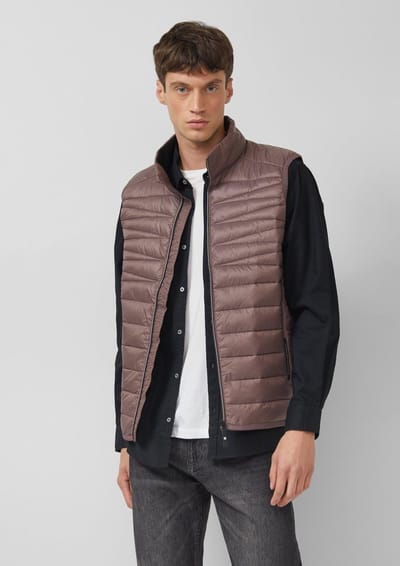 Warm Outdoor Vest with High Collar and Contrasting Details s.Oliver