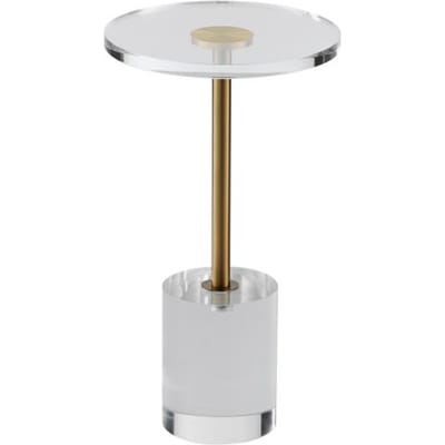 VEVOR Bijzettafel Van Helder Acryl, Bijzettafel Van Acryl met Massieve Basis, φ302 X 20 mm Rond Tafelblad, 543 mm Hoog, voor Koffie, Drankjes, Eten, Snacks, Geschikt voor Woonkamer, Eetkamer