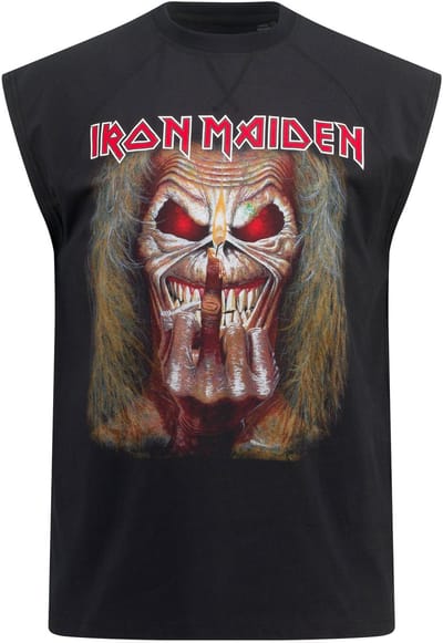 JP 1880 - Heren - Tanktop bandshirt Iron Maiden - Zwart - Maat 3XL