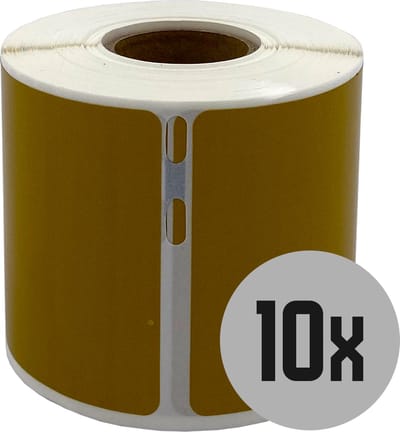 DULA Dymo kompatible Etiketten, S0722430 99014, 101 mm x 54 mm, Gold, Permanent, 10 Rollen, 220 Etiketten pro Rolle