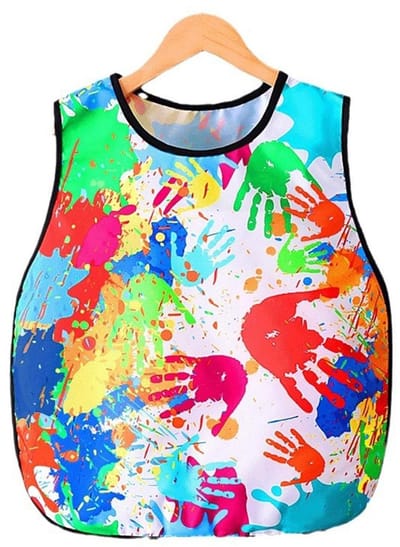 Dailygoods- Kinderschort Verstelbaar - Slab met Mouwen - Waterdicht Polyester - Schort voor Schilderen/Knutselen - Geschikt voor Kinderen 6-12 Jaar - Ademend en Duurzaam - Schildersschort
