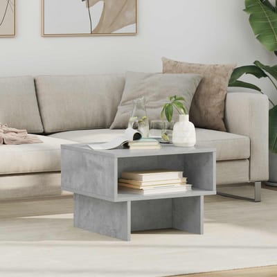 vidaXL - Salontafel - Beton - Grijs - 48 - x - 46 - x - 35 - cm - Bewerkt - hout