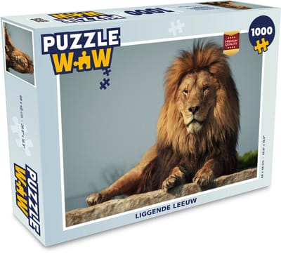 Puzzel Leeuw - Rotsen - Jacht - Legpuzzel - Puzzel 1000 stukjes volwassenen