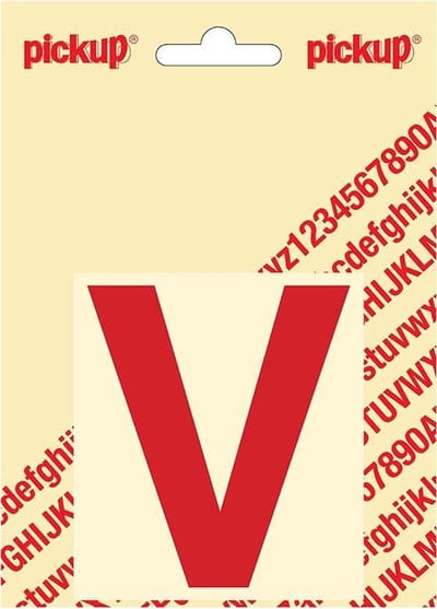 Pickup plakletter Helvetica 80 mm - rood V