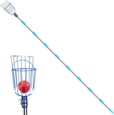 13-Foot Telescopische Fruit Picker Tool met Aluminium Paal en Mand - Eenvoudig te monteren Fruit Grabber voor Fruits Catcher Tree Picker