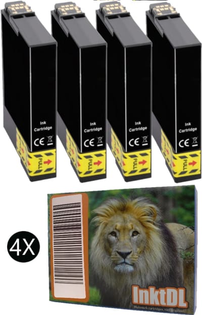 Huismerk geschikt voor Epson 29XL inktcartridges - 4X Zwart - XP235 - XP342 - XP442 - XP332 - XP452 - XP245