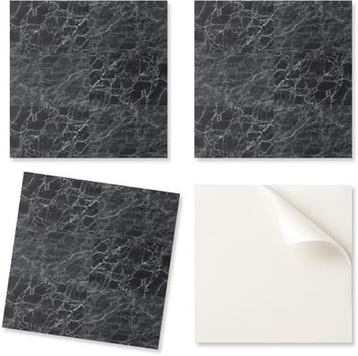 Pakket PVC-tegels met patroon voor de woonkamer, zelfklevend marmerpatroon met aderen, 20x20x20 cm