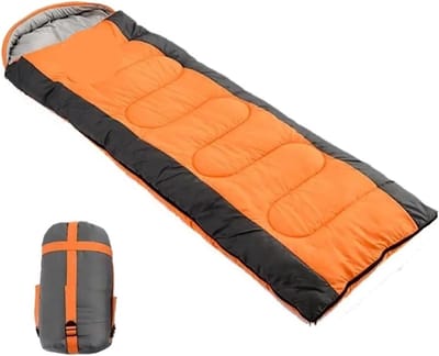 Camping Slaapzak - Outdoor Slaapzak - Kamperen en Reizen - Lichtgewicht en Waterdicht - 190 x 75 cm - Oranje Rits