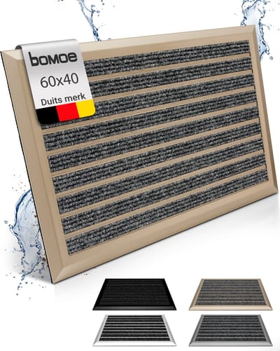 bomoe AluGant DL – Aluminium Deurmat 40x60 cm Champagne Metallic – Vloermat Antislip Buiten & Binnen – Roestvrij Weerbestendig