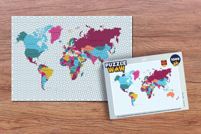 Puzzel Wereldkaart - Trendy - Kleurrijk - Legpuzzel - Puzzel 1000 stukjes volwassenen