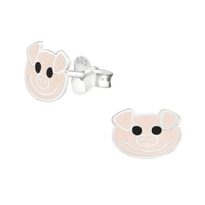 Aramat Jewels | Oorbellen | Roze Varkentje Oorbellen 10x7mm – Lief Cadeau | | | |7mm | Zilver | Kinderen | Verkleurd niet