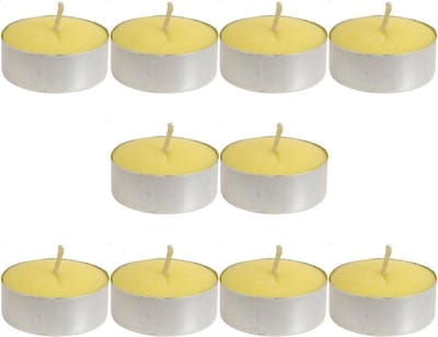 Citronella waxinelichtjes/theelichtjes - 10x - geel - citrusgeur - anti mug - geurkaars