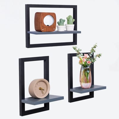 Unyqoos ® Stijlvolle Set van 3 Zwevende Wandplanken voor Functionele Decoratie in Huiselijke Ruimtes