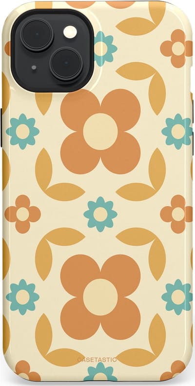 Casetastic hoesje geschikt voor Apple iPhone 15 Plus - MagSafe - Dubbellaagse bescherming - Retro verlangen - Fashion Case - Crème Perzik Goud