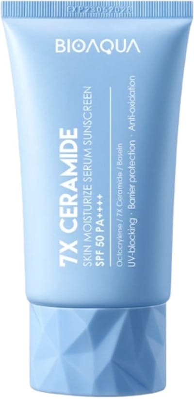 BIOAQUA Zonnebrandcrème SPF50 PA++++ 7X Ceramide Hydraterende Anti-Aging Serum met Resveratrol en Niacinamide 40ml
