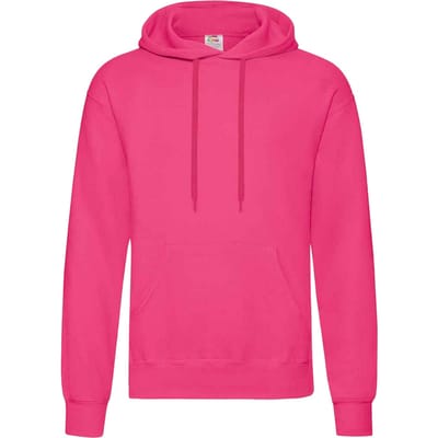 Fruit Of The Loom Unisex Volwassenen Klassiek Sweatshirt met capuchon (Fuchsia)