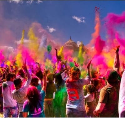Holi poeder pakket 6 stuks roze blauw en geel