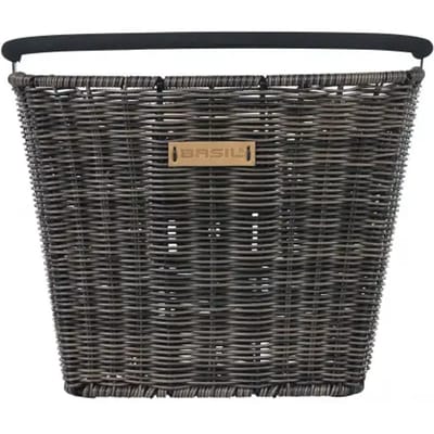 Basil Bremen Rattan Look Fietsmand KF - Voor - Kunststof Rotan - Bruin