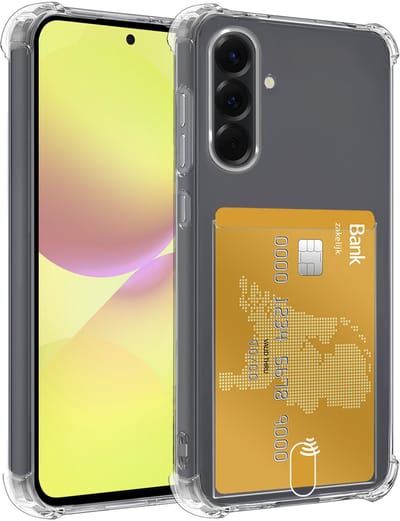 Hoesje - Geschikt voor Samsung Galaxy A36 - Met Pashouder en Kaarthouder - Telefoon Hoes Shockproof - Siliconen Case - Back Cover - Shock Proof - Pasjes Houder - Telefoonhoesjes - Transparant
