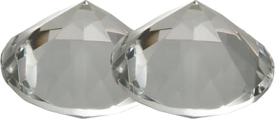 Ostaria Diamanten - 2x - D8 cm - transparant glas - namaak edelstenen