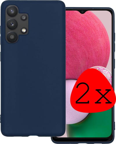 Hoesje 2 Stuks - Geschikt voor Samsung Galaxy A13 4G - Sterk & Shockproof - Case Siliconen - Back Cover - Telefoon Hoes - Donkerblauw
