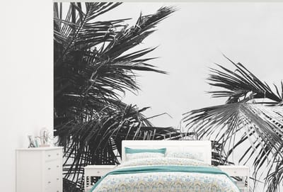 Behang - Fotobehang Palmbladeren - Natuur - Vintage - Palmboom - Breedte 325 cm x hoogte 260 cm