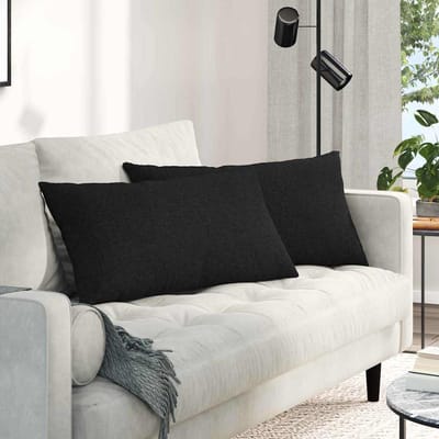 vidaXL - Zitkussens - 2 - st - Stof - Zwart - 80 - x - 40 - cm