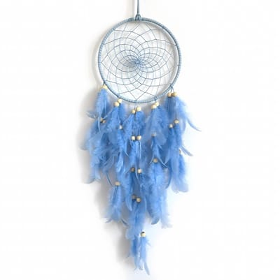 Dailygoods- Dromenvanger Handgemaakt - Wanddecoratie - Boheemse Stijl - Knutselset - Met Veer - Inclusief Haak - Dreamcatcher