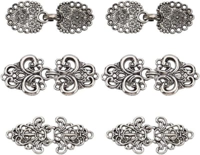 Cosensi - Trui Clip Sjaalsluitingen Vintage Stijl Zilver voor Jurk, Shirt, Broche - Achterriem voor Vesten, Kleding, Jassen