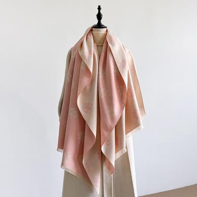 Dames Winter Luxe Dikke Warme Pashmina Sjaal Imitatie Kasjmier Sjaal Met Ster Jacquard Ontwerp Voor Casual Kleding brown